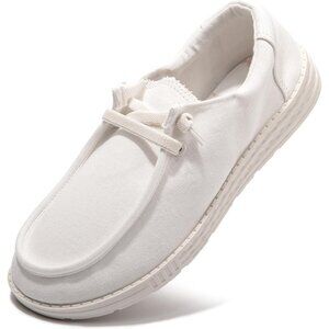 Women's V-White Fashion Casual Walking Canvas Low Top Flats  Sneakers Shoes